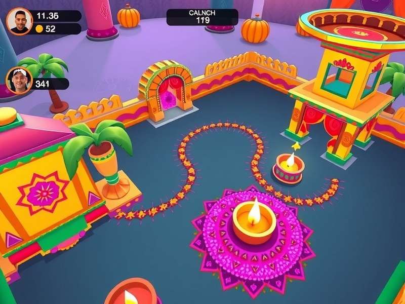 Jubilant Junction gameplay screenshot showing colorful Indian-themed levels